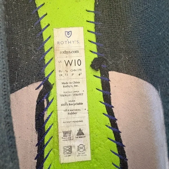 Rothy’s Green Round Toe Flats Sz 10 - Picture 6 of 7